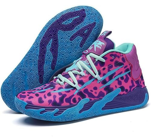 AAFGVC Chaussures de Basket-Ball AeroDunk - Vivazz Design Mode et Sport – Respirantes et Stables pour Le Terrain intérieur et extérieur (Lune Violette,38)