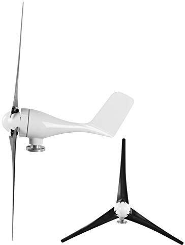 YUKERMARB Generador de Turbinas Eólicas de 800 W, Pequeño Generador Eólico con Fibra de Nailon, 3 Palas, Arranque de 2,0 M, Motor PM Trifásico para Carga de Batería Doméstica Marina (Black)