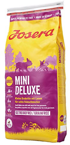 JOSERA MiniDeluxe (1 x 15 kg) | Adult Mini | Premium Trockenfutter für ausgewachsene Hunde Kleiner Rassen | Lamm & Süßkartoffel | Kleine Kroketten | extraverträglich | weizenfrei | Hundefutter
