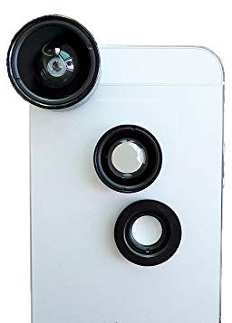 Aofocy Objectif Smartphone 3 en 1 Type de Pince Fisheye Lens Clip-on Mobile Phone Camera Lens pour la Plupart des Smartphone Noir