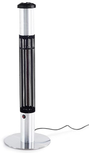 Chauffage d'Extérieur Electrique Long 38 x 38 x 110 cm Halogène à Infrarouge 1500 W avec Câble de 180 cm Beliani