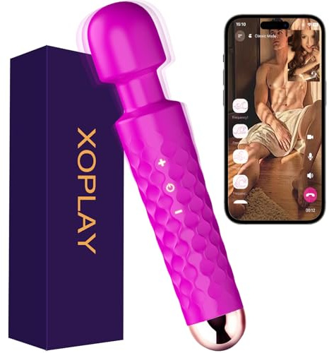 Magic Powerful Wand Massager Tool, Massager avec 25 modes, Whisper, Waterproof, Massage thérapeutique sans fil pour le corps, le cou, l'épaule, le dos (violet)
