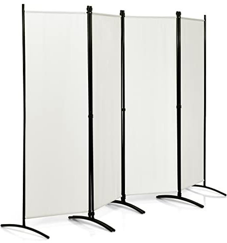GIANTEX Paravento da Interno 4 Pannelli in Metallo, Divisorio Separe Paraventi, Resistente all'Usura e Struttura Stabile, Paraventi Pieghevole, 4 Colori, 220x170 cm