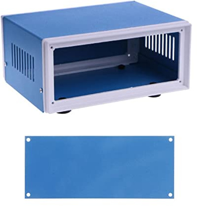 Blauer Anschlusskasten aus Metall rechteckig elektronisches Gehäuse DIY-Präventionsbox Stromversorgungsgehäuse korrosionsbeständig Dur-Aufbewahrungsboxen elektronische