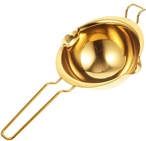 INNAL Caramel Chocolate Stainless Steel Double Boiler kitchen sils Chocolate Melting kitchen sils with Handle Mixing Bowl for Melting Chocolate Butter Candy and Candle Making Golden Fond