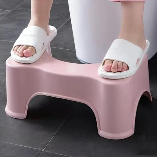 PIURUF 17 cm Höhe, multifunktionaler Kunststoff-Hocker, perfekte Höhe für die empfohlene Position, rutschfester Toilettenhocker