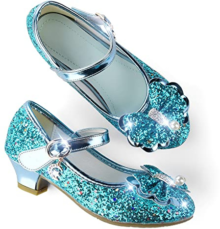 JerrisApparel Scarpe da Principessa per Ragazze Mary Janes Matrimonio Compleanno Festa (Blu, 29 EU)