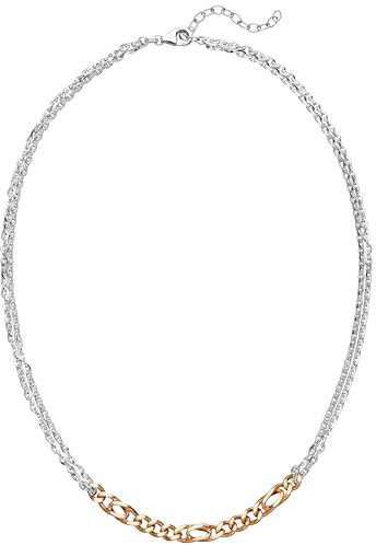 Jobo Damen-Halskette aus 925 Sterling Silber Bicolor vergoldet 47 cm