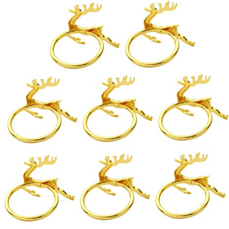 HEMOTON 8stücke Teiliges Rentier Serviettenringe Für Weihnachten Hochzeiten Und Feste Elegante Tischdekoration Für Festliche Anlässe Und Alltägliches