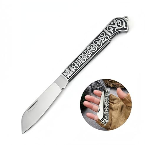 MLTUOYING Stainless steel portable pocket tool Camping Multitool Folding Cutter Accessories silver non locking EDC 2.56'' for camping hiking DIY Activities