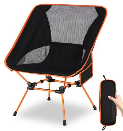 Chaise de Camping, Chaise Pliante Portable Avec Poche, Charge Maximale 400lbs, Support en Alliage d'aluminium, Chaise de Pêche Extérieure, Pique - Nique, Plage, Voyage, Activités Extérieures, La fête