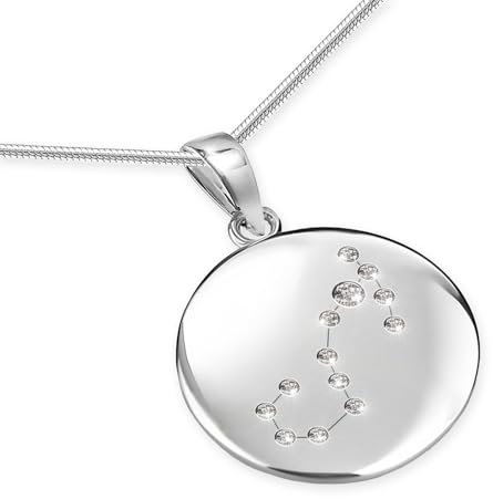 LILLY MARIE Zodiac Sternzeichen Halskette Skorpion Mit Rundem Silberanhänger