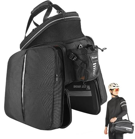 Anulely Packtaschen für Fahrräder,Fahrradtaschen für Fahrrad-Heckträger,Fahrrad Satteltasche - Packtasche für Rennräder und Mountainbikes, Schwarze Satteltasche, Hartschale für