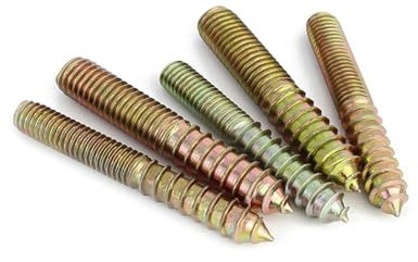 Stockschrauben M6 M8 Stockschraube Doppelkopfschraube Selbstschneidende Schraube Holz-Metall-Dübel Doppelseitige Möbelbefestigung Selbstschneidende Schrauben (Color : 10pcs, Size : M8x55mm)