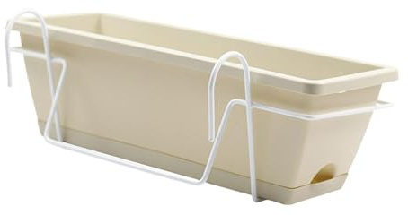 Ronyme Macetero con barandilla para Exteriores, Juego de Soportes para Colgar en balcón y macetero, decoración del hogar, Maceta para Porche, Patio, Interior, Estante de Hierro