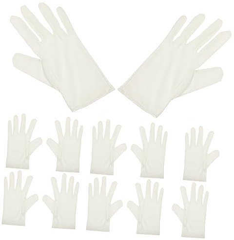 ASAKKURA Stoff Handschuhe 6 Paar Mikrofaser Stoffhandschuhe Für Schmuckinspektion Juweliergeschäfte Uv Schutz Herren Weiß Handschuhe