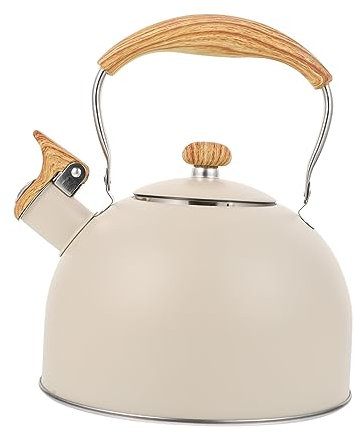 Cabilock Bouilloire Sifflante Inox 2,5 l Beige En Acier Inoxydable Résistante Haute Température Compatible Cuisinière Gaz Et Induction Usage Domestique Rapide Et Sécurisée