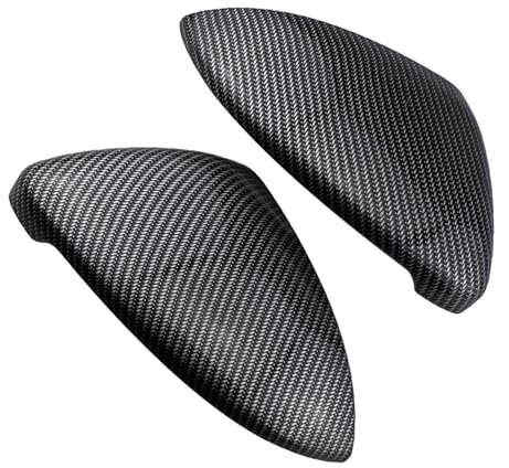 Rückspiegelgehäuse 2 Stück Für Golf 7 Für MK7 7.5 Für GTI 7 2013 2014 2015 2016 2017 2018 2019 Auto-Rückspiegelabdeckung Zierleiste Zubehör Chrom Spiegelkappen Ersatz(Carbon Fiber Black)
