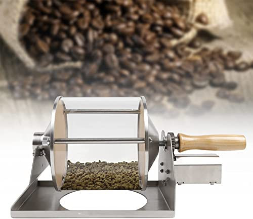 IUBGFTO Roller Coffee Roaster, Household Coffee Roaster Machine with Timer, Stainless Steel Drum Coffee Bean Roaster Machine for Baking Coffee, Raw Beans, Peanuts