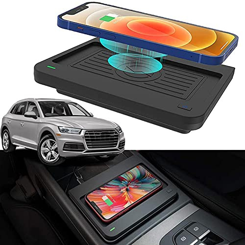 Car Wireless Charger,for Q5 SQ5 2018 2019 2020 Wireless Charging Equipment Console Accessory Panel,10W Qi Fast Charging 3 Coils Phone Charger Pad,Shelf Life 2 Years