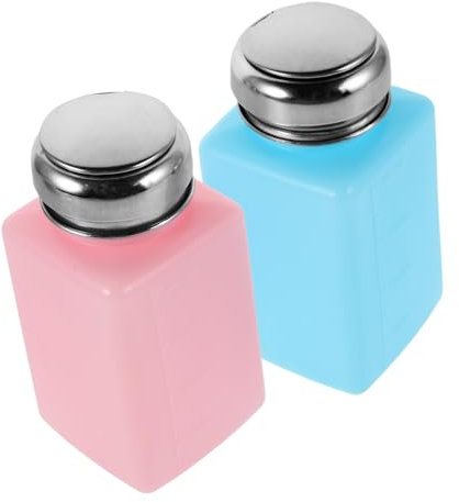 MERRYHAPY 2pcs Push-type Alcohol Bottle Refillable Press down Solvent Liquid Dispenser for Industrial Cleaning