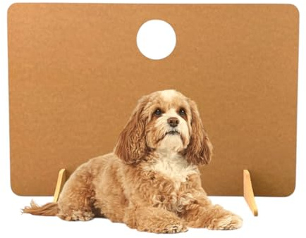 Wooden Stopper Barrier – Freestanding Dog Stopper for Stairs | Dog Barrier Gate | Portable Wooden Pet Stopper | Puppy Gate for Stairs Indoor | No Drilling Required (Natural, 60cm (H) x 100cm (W))