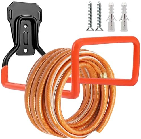 Porta del tubo da giardino, supporto per tubo del da giardino, gancio di metallo pesante con viti, ideale per interni, all'aperto