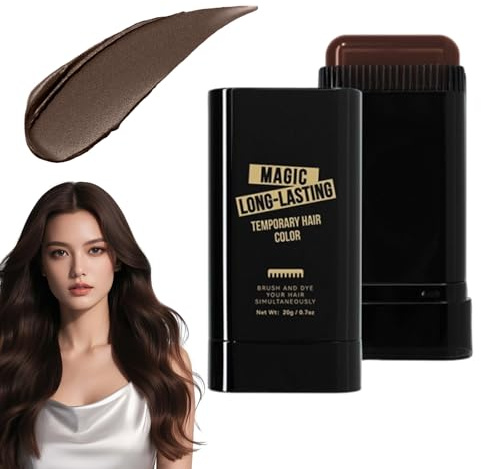 2-in-1 Hair Color Stick & Comb, Safe and Convenient Comb Hair Dye, Touch Up Stick, Waterproof and Sweatproof for Quick Touch,02# Dark Black Brown
