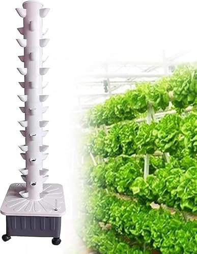 Genérico Sistema de Cultivo hidropónico de 15 Pisos 45 Agujeros, Sistema de Cultivo Interior, Torre de Cultivo Vertical, Sistema de Cultivo sin Suelo, para Hierbas, Frutas y Verduras