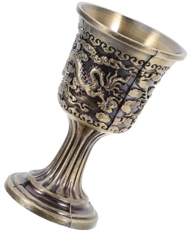 Mikinona Copa De Licor Dorada De Copa De Vino Artesanal Vintage para Decoración del Hogar