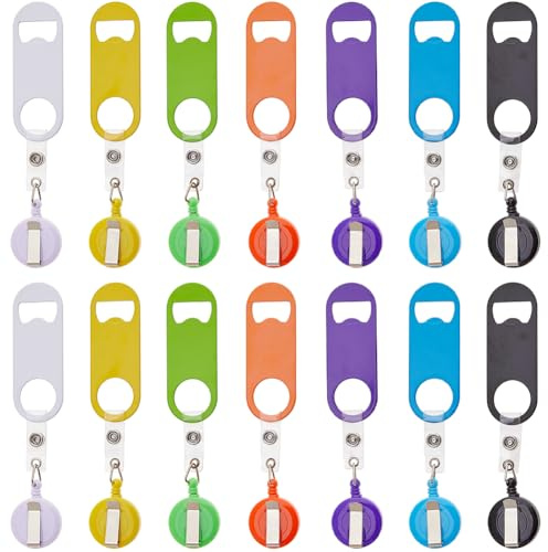 SUPERFINDINGS 14 abrebotellas plano retráctil de acero inoxidable con clip para cinturón de barman ideal para cocina o restaurante