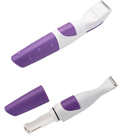 OEBUAFI Recortadora de Pelo para Mujer, Recortadora de Bikini Inalámbrica 2 en 1 con 3 Peines Recortadores, de Depilación Segura, Color Morado