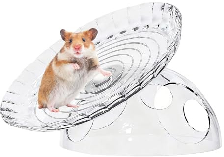 Hamsterhjul, tyst halkfritt med grotthus, roterande hamsterhjul, för holländska kaniner, igelkottar, illrar, ekorrar,