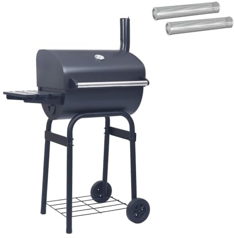 vidaXL Kolgrill 75 x 48 x 120 cm Pulverlackerat stål och Plast Silver
