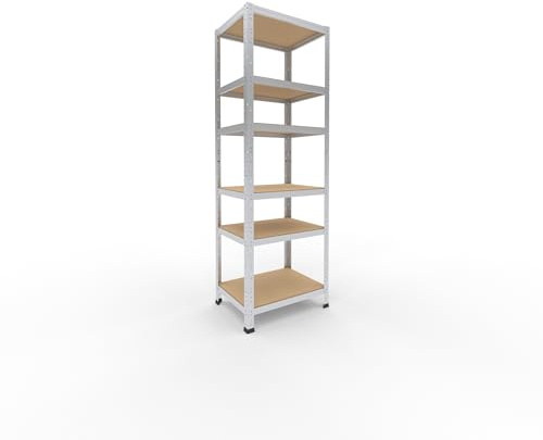 shelfplaza® 180x60x45cm Home Schwerlastregal verzinkt/Metallregal mit 6 Böden/Kellerregal Metall, Garagenregal, Werkstattregal oder Regal Lagerregal/Steckregal Metall mit 145kg Tragkraft