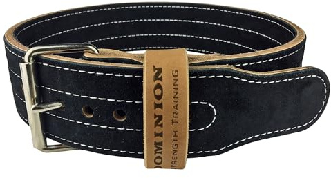 Dominion Strength Training Black Suede 3-inch Weightlifting Belt - Premium Powerlifting Support with Enhanced Grip Technology (MD, 30-40 Waist Size not Pants Size)