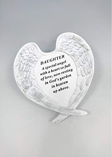 David Fischhoff Grave Side Memorial Daughter White And Silver angel wings plaque grave Ornament