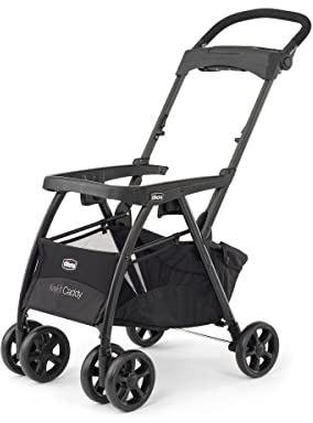 Chicco KeyFit Caddy Frame Stroller, Accepts All Chicco Infant Car Seats, Adjustable Handle, Parent Tray, Black/Black