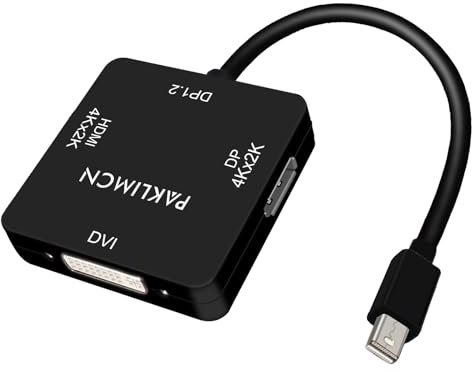 Mini DP a HDMI Displayport DVI Adattatore Mini Displayport a HDMI 4K Adattatore 3 in 1 Mini Display Port a HDMI DP DVI convertitore maschio a femmina placcato oro