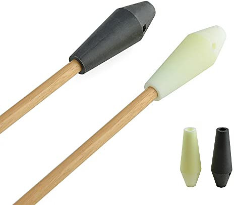 SHARROW 6/12 Stücke Bogenschießen Pfeifen Pfeilspitze Signale Jagdspitzen Whistle Broadhead Jagd Zubehör für Compound und Recurve Bogen für OD 8 mm Holz- und Bambuspfeilschäfte (Schwarz, 12 Stücke)