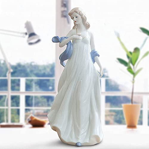 Cutfouwe Keramik Göttin Moderne Figur Skulptur Mädchen Porzellan Figuren Dekofiguren Wohnzimmer Tischdeko Handwerk Sammelfigur Deko,E