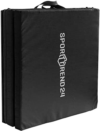 Sporttrend 24® 3 in 1 Turnmatte in schwarz/grau | Faltbar, Fitnessmatte, Gymnastikmatte, Sportmatte (Schwarz)