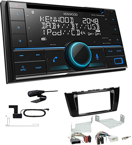 Kenwood DPX-7300DAB 2-DIN Autoradio mit Bluetooth Digitalradio DAB+ USB CD passend für Mitsubishi Spacestar ab 2013 ohne integrierte Lüftungsgitter