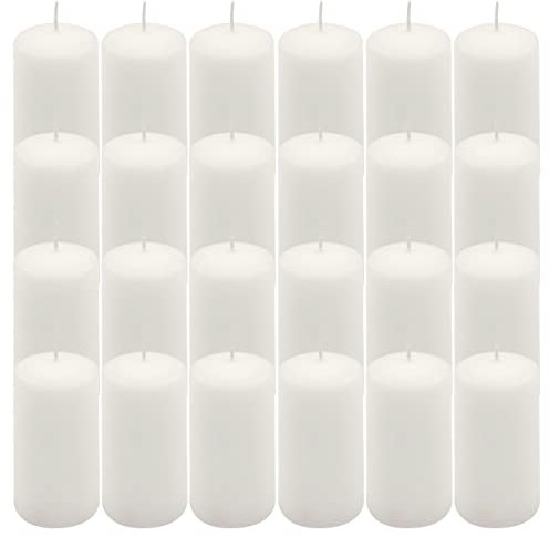 Stumpenkerze weiß Höhe 10 cm Ø 5 cm lange Brenndauer Rund-Kerze Säulenkerzen Kerzen-Deko Tafelkerzen Weihnachts-Kerzen Hochzeits-Deko (24)