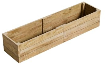 Conka Garden - Wooden Raised Bed Kit - Large Garden Planters for Vegetables, Herbs, Flowers – Start Growing Plants Earlier & Better - Durable & Resistant FSC Treated Timber 60cm L x 240cm W x 46cm H