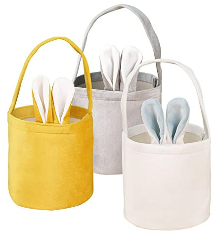3 Pcs Bolsas De Asas De Pascua,Bolsas De Conejito De Pascua,Canasta De Orejas De Conejo Para La Caza De Huevos De Pascua,Bolsas De Regalo Para Pascu,cestas De Regalo Fiesta De Pascua Para Niños (B)