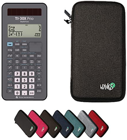 TEXAS INSTRUMENTS CALCUSO Sparpaket: TI-30X Prio MathPrint + WYNGS Schutztasche dunkelgrau + Erweiterte Garantie von CALCUSO