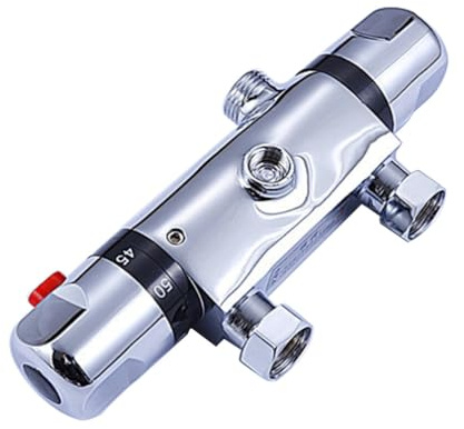 DOITOOL Thermostatic Shower Valve Faucet Repair Kits Shower Thermostatic Mixing Valve Water Mixing Blending 3 Way Thermostatic Mixed Head Concealed