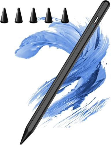 Stylet pour iPad(2025-2018), Apple Pencil avec Rejet de la Paume Détection D'inclinaison, Stylet Compatible avec iPad Pro 11/12.9/13, iPad Air 5/4/3 Gen, iPad 11/10/9/8/7/6ème Gen, iPad Mini 6/5