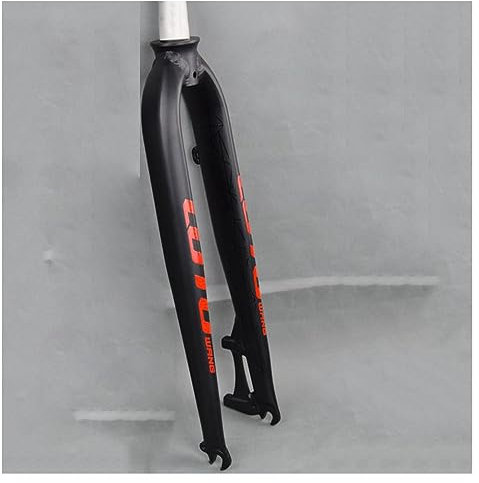LHHL Fourches Rigides VTT 26 27.5 29'' Pouces Fourche Avant Vélo De Montagne Frein À Disque Fourche À Vélo en Alliage D'aluminium 1-1/8'' sans Filetage Tube Droit QR 9mm (Color : Rot, Size : 27.5)